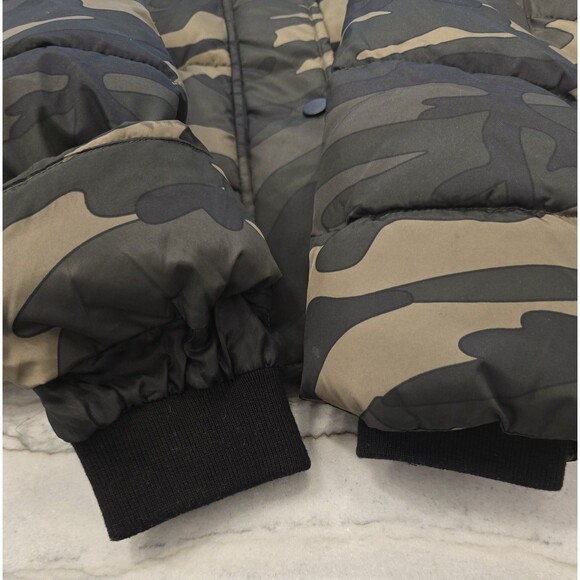 Primark Jacket Womens 0/2 Camouflage Puffer Camo Green Black Quilted Winter Coat - Picture 8 of 12